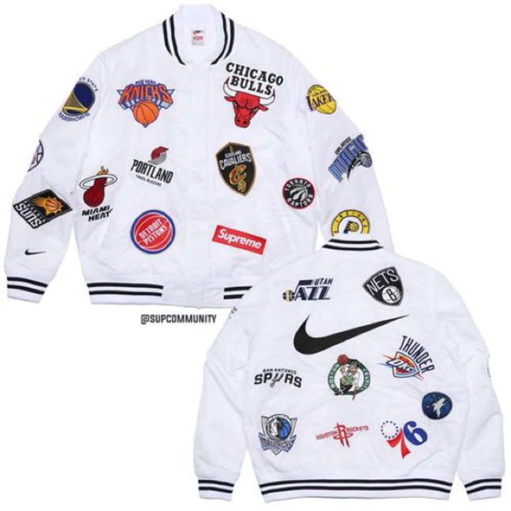 Supreme NBA Nike White Warm Up Jacket